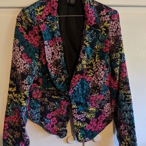 Bright floral cropped jacket